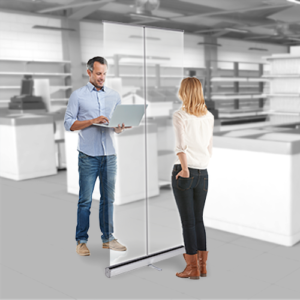 Clear protective screen for workplace safety