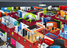 People at a trade show exhibition